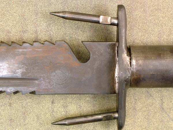 Close-up of the hilt and spikes - note the British Arsenal proof marks - sweet!